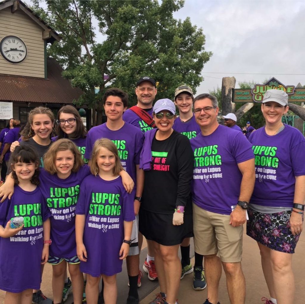 a group of people at a lupus walk