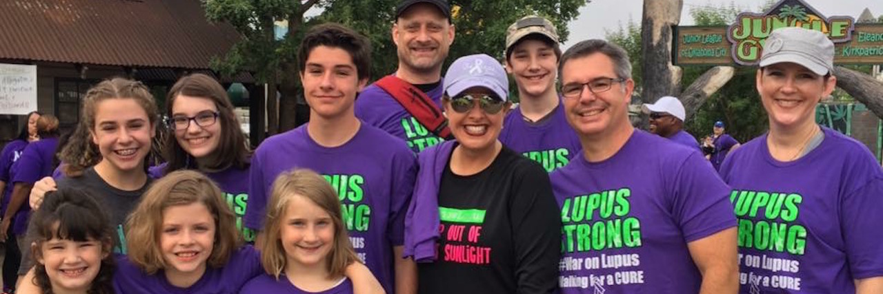 a group of people at a lupus walk