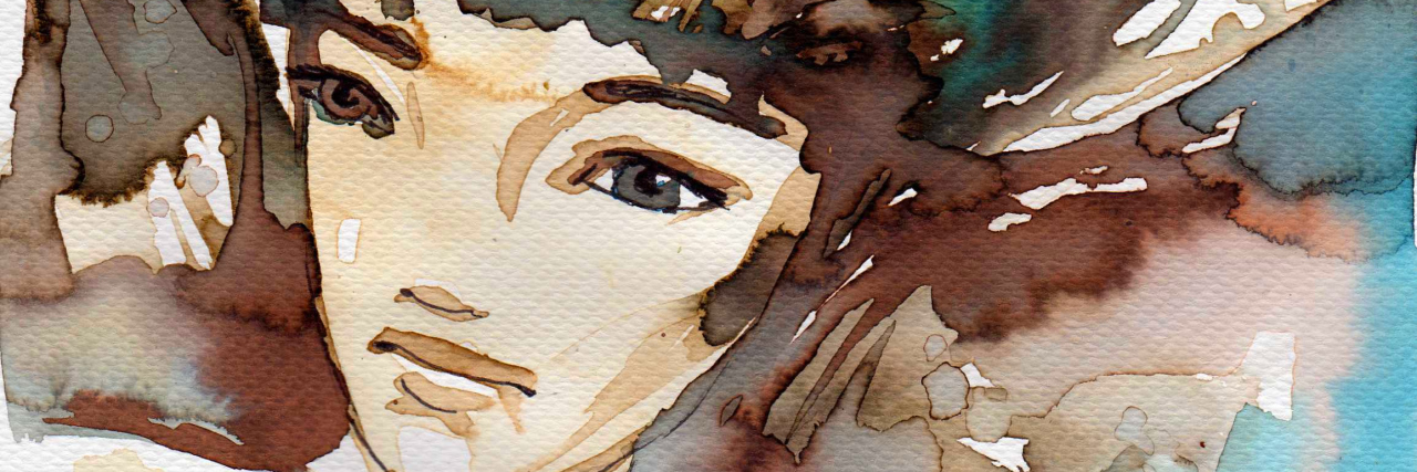 My Eating Disorder Makes Me Feel Like I'm Never Enough watercolor illustration to depict the portrait of a young girl's fancy.