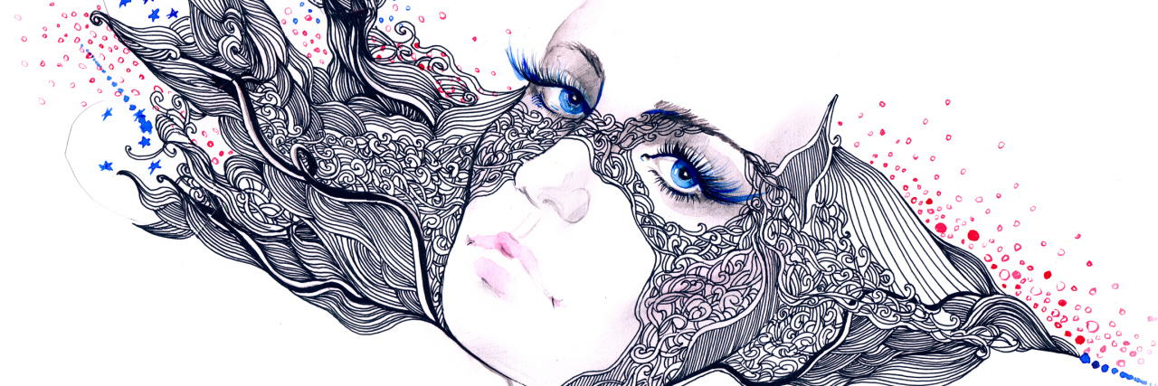 When Depression Keeps You 'Stuck' in Your Own Head abstract decorated woman face