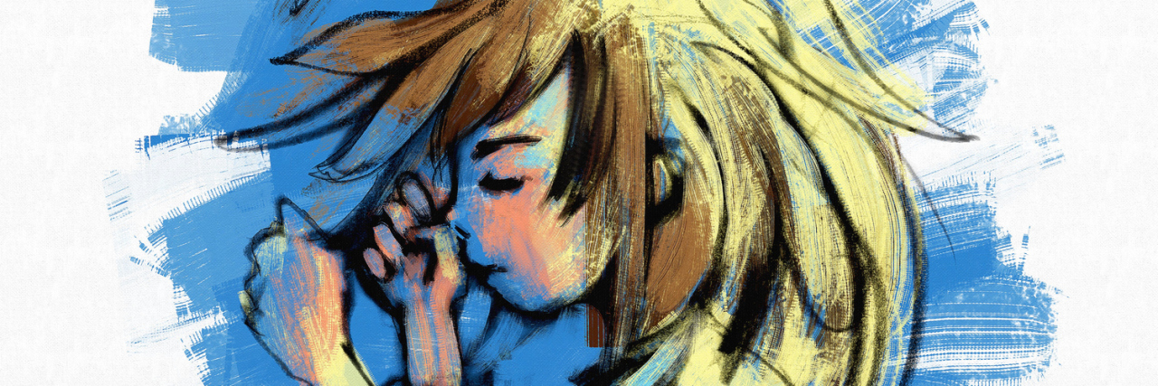 What It's Really Like to Fall Asleep When You Live With Anxiety painting of sleeping girl