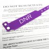 do not resuscitate form and DNR bracelet