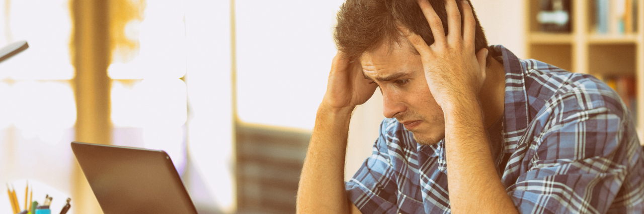 When People Use 'Autistic' as an Insult Young man upset about something online.