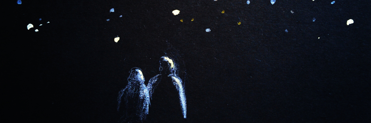 11 Things I Wish My Significant Other Knew About Being Sick Romantic couple under the starry sky, hand drawn watercolor illustration