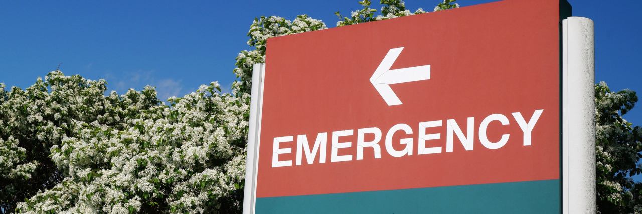 When the ER Doctors Can't Do Anything for Your Chronic Pain emergency sign pointing to the left