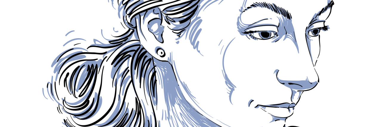 Why Treating My Spinal CSF Leak and Headaches Causes Anxiety sketch of a woman with her hair pulled back and looking down