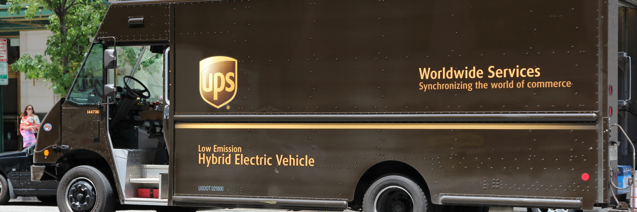 Finding and Succeeding At Work With a Disability UPS truck.
