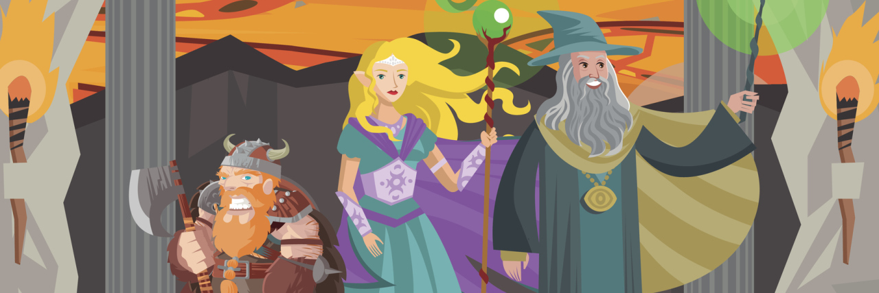 Why Life With Chronic Illness Is Like Playing Expert Level Video Games Three video game characters with a mean looking dragon behind them.