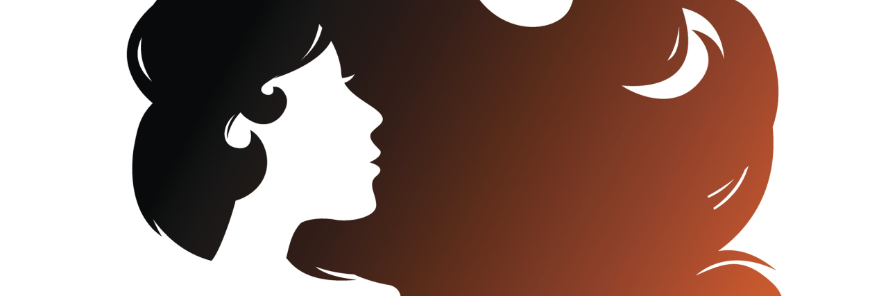 When PCOS Makes You Feel Unloveable silhouette of a woman with long, curly hair