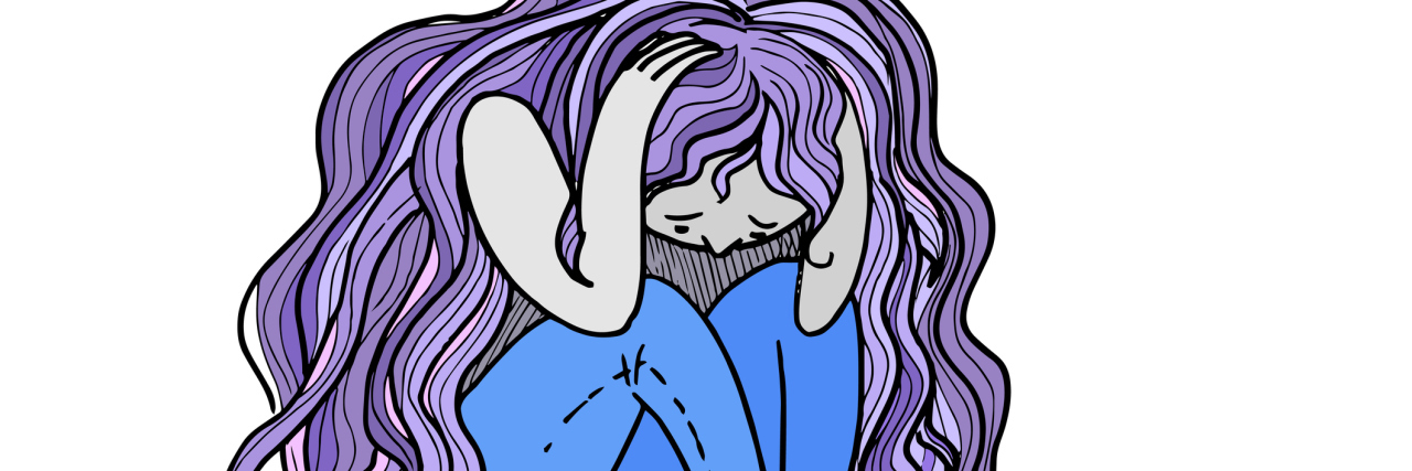 When Complex Trauma Is Misdiagnosed as Anxiety Sad teen-ager with long hair, concept illustration about depression