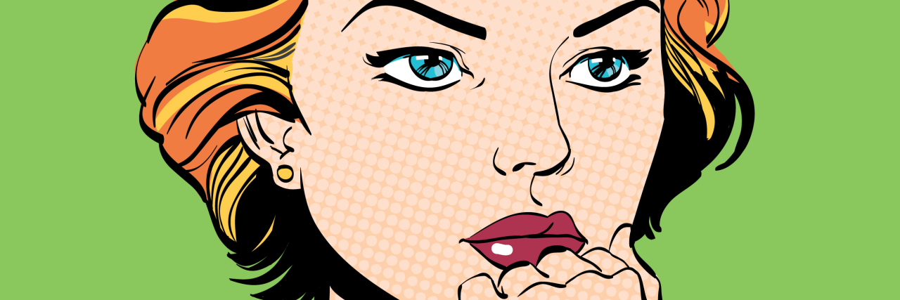 What You Shouldn't Say to Someone With a Chronic Illness illustration of a woman with red hair frowning