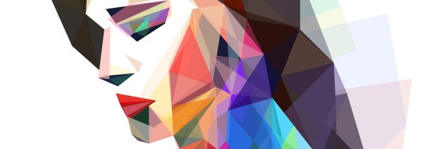 Girl stylized colorful, vector illustration