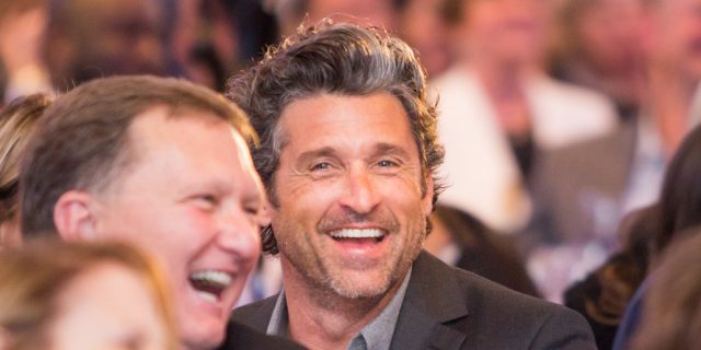 Patrick Dempsey with Bryan Neider CEO of Gatepath at table laughing