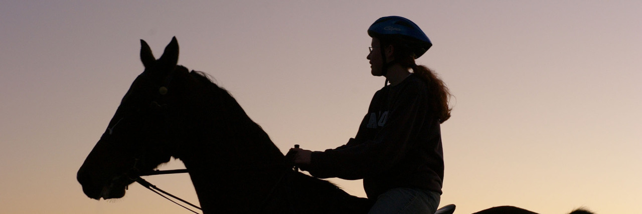 Learning to Be Active With Complex Regional Pain Syndrome Sally riding a horse before CRPS