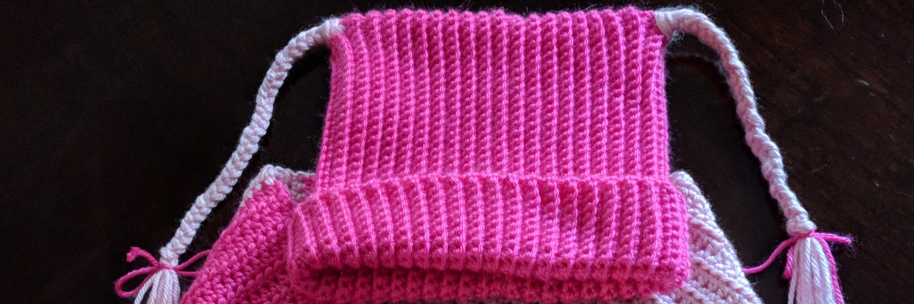 Living Life With Purpose When You Can't Work Scarf and hat crocheted by the author.