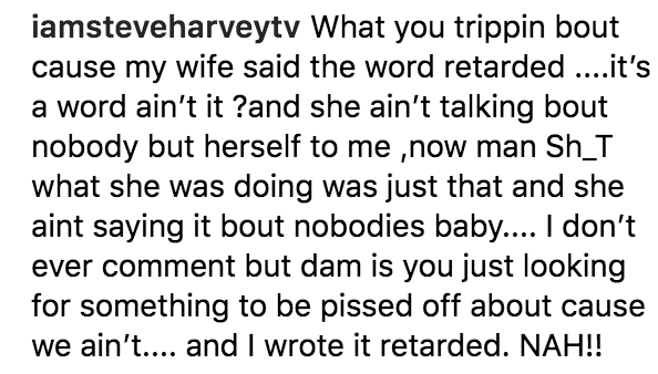 Steve Harvey's response to Marjorie Harvey's Instagram Post