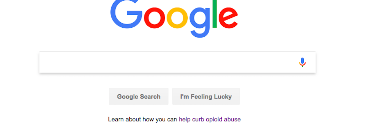 Google Adds 'Help Curb Opioid Abuse' Link on Homepage google homepage