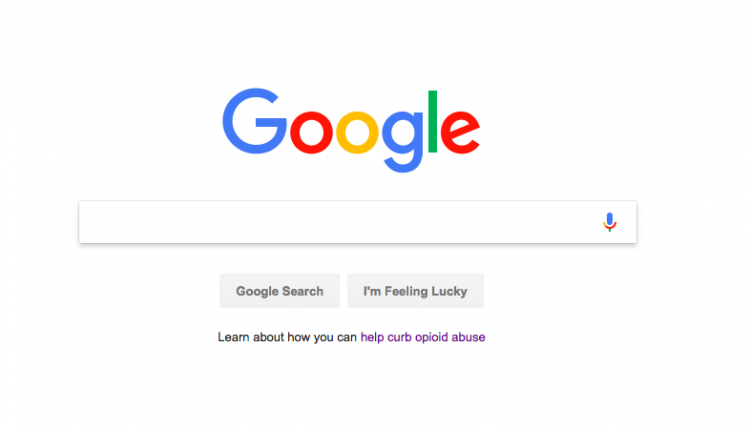 google homepage with link to opioid abuse page