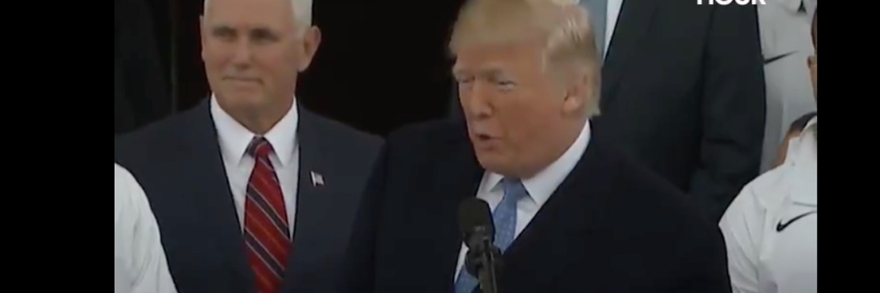 Trump Says the Paralympics Were 'Tough' to Watch Photo of Trump addressing athletes. Pence is standing behind him.