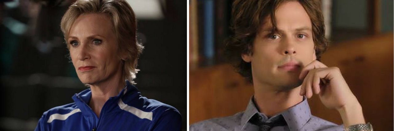 sue sylvester from "glee" and dr. spencer reid from "criminal minds"