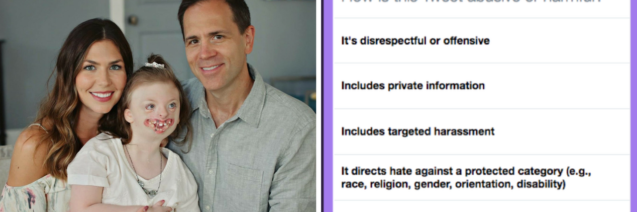 Twitter Changes Form to Include Hate Against People With Disabilities Natalie Weaver and Twitter Reporting Form