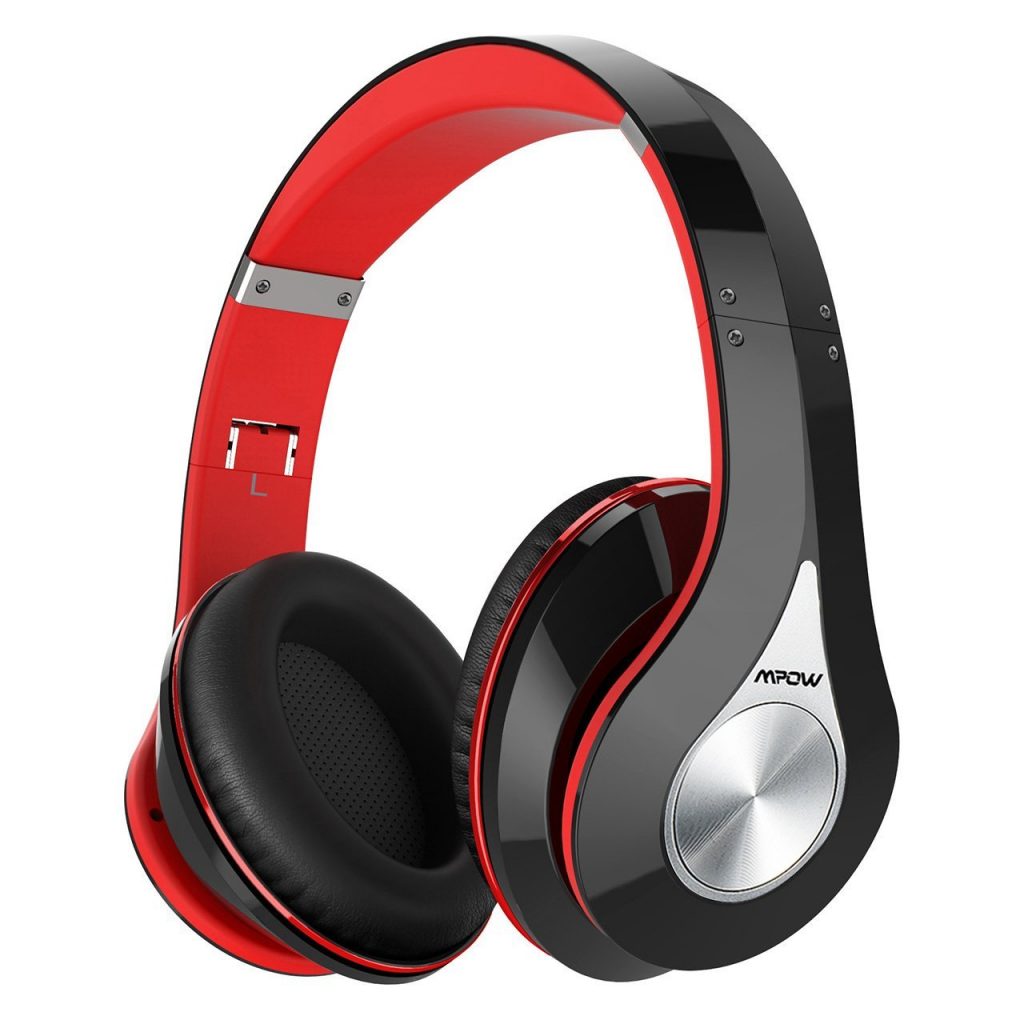 red and black headphones