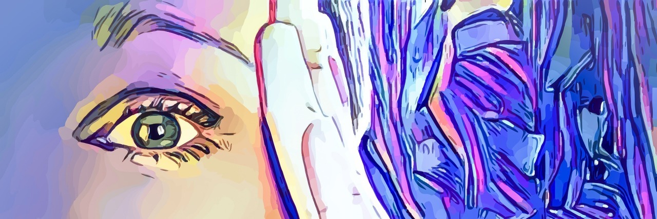 When Pain Feels More Real Than You Do illustration of a woman pressing her fingers to her temple in pain