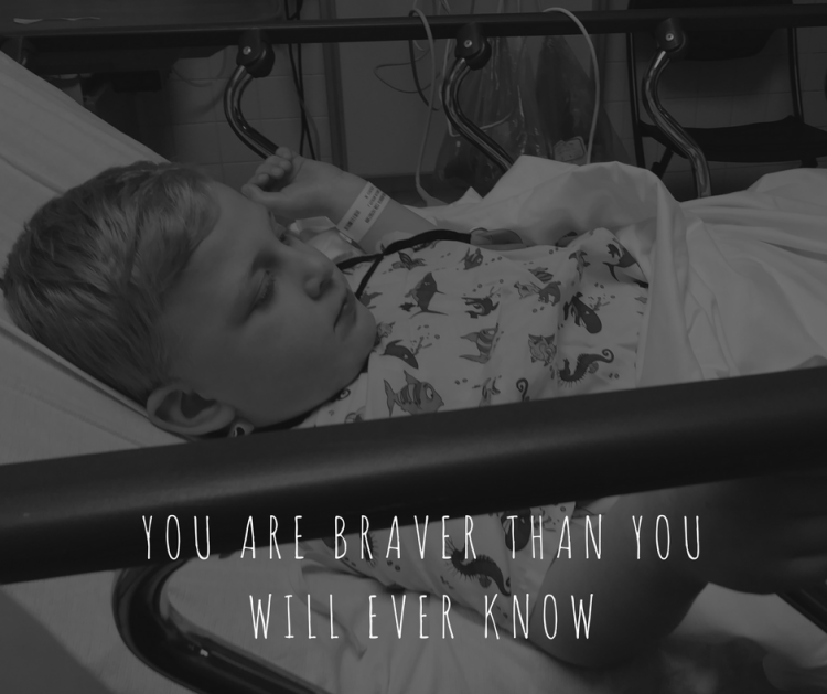 a picture of the author's son saying "you are braver than you will ever know."