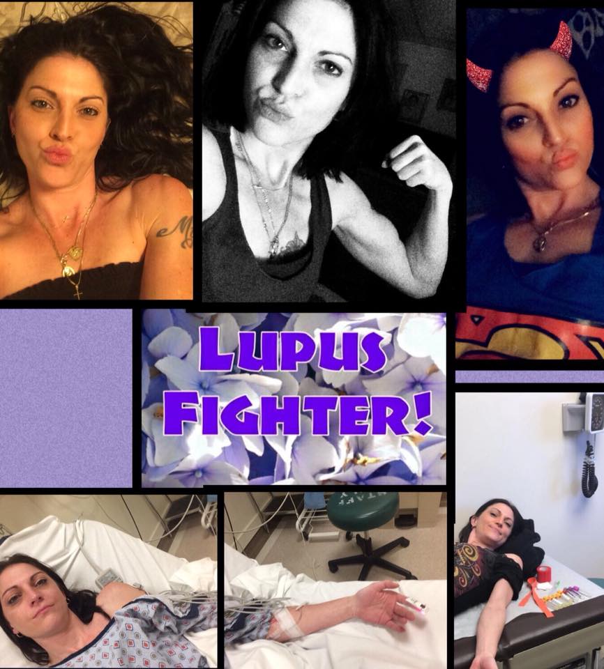 collage of photos of a woman that says 'lupus awareness'