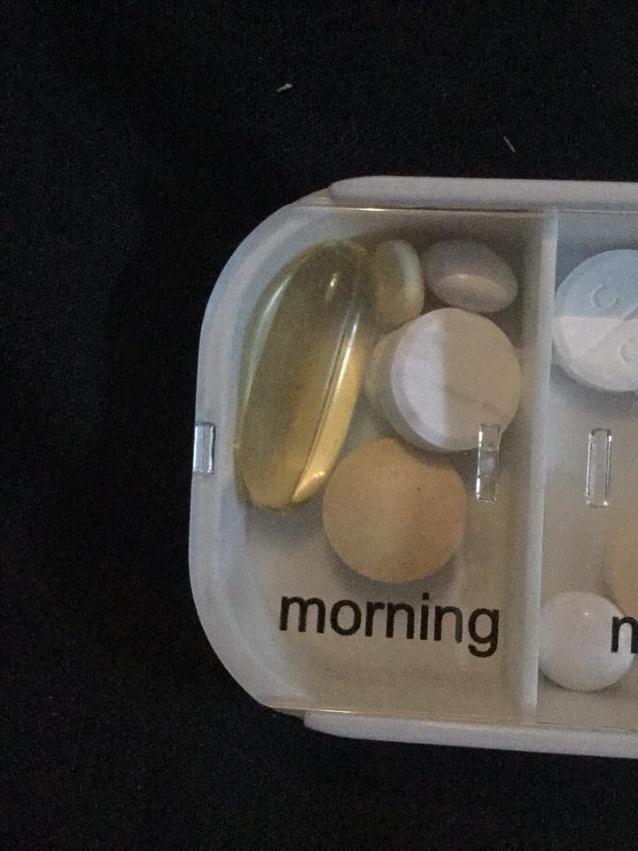morning section of pill organizer