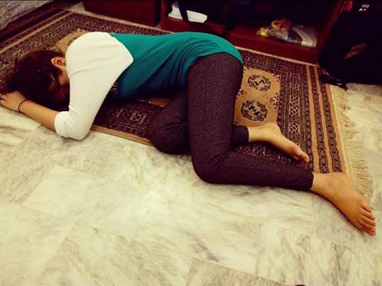 woman lying on the floor