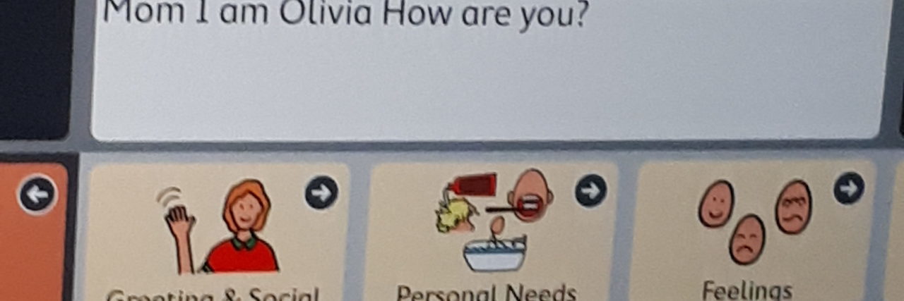 Eye Gaze Communication for Children With Disabilities AAC software on screen.