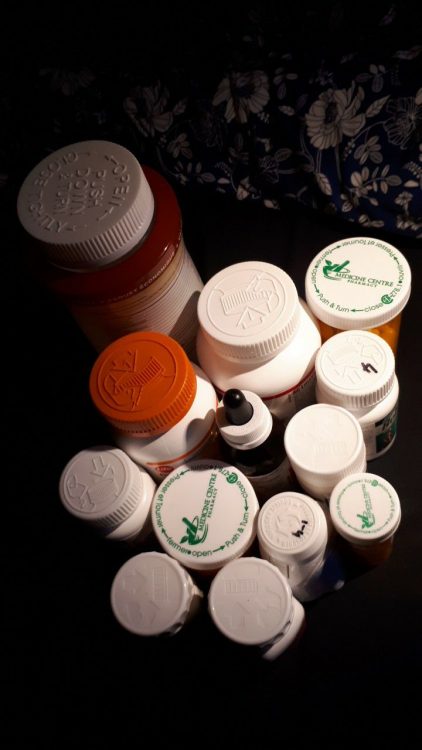 collection of pill bottles