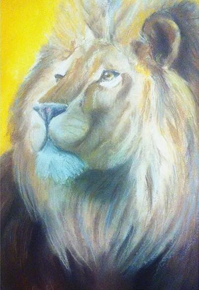 painting of a lion