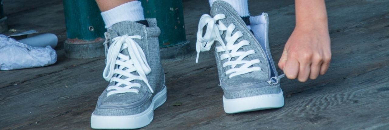 BILLY Footwear for People With Disabilities Unzipping Billy Footwear shoes.