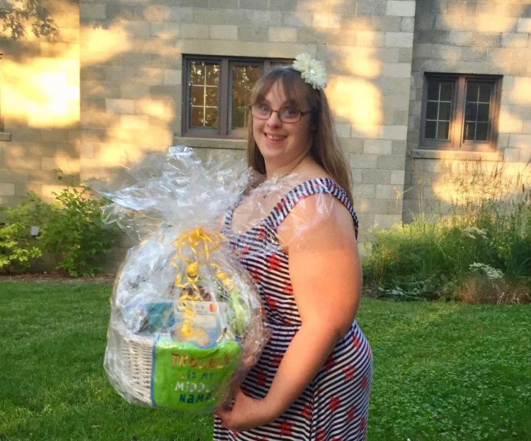 Brittney holding a basket