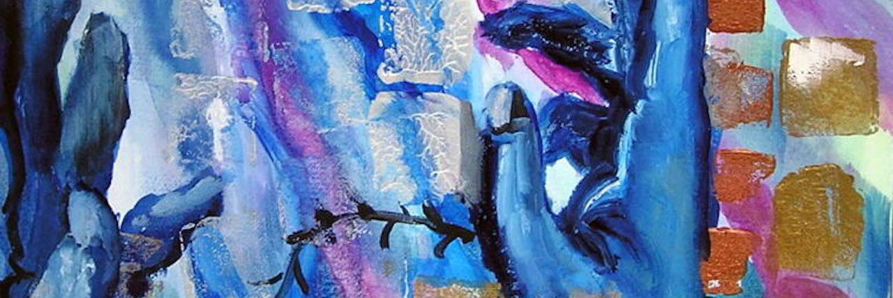 When Psoriatic Arthritis Makes the Future Uncertain painting of two hands reaching up to a light by the author