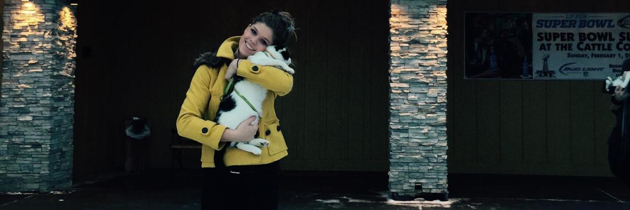 Finding My Confidence Working in Food Service With a Stutter Emily outside of the restaurant she has worked at for 11 years and counting.