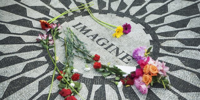 Imagine No Religion With Chronic Illness and Disability Strawberry Fields Memorial to John Lennon in Central Park, New York City, NY, USA