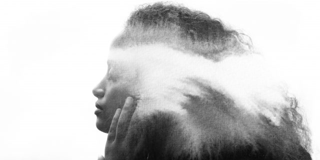 How I Explain 'Chemo Brain' A woman connects with her own thoughts and inner world as her gentle hands touch