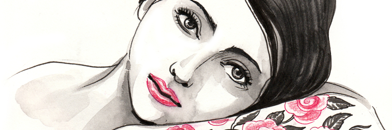 What I Wish Others Understood About Life With Chronic Pain watercolor painting of a woman with roses on her arm