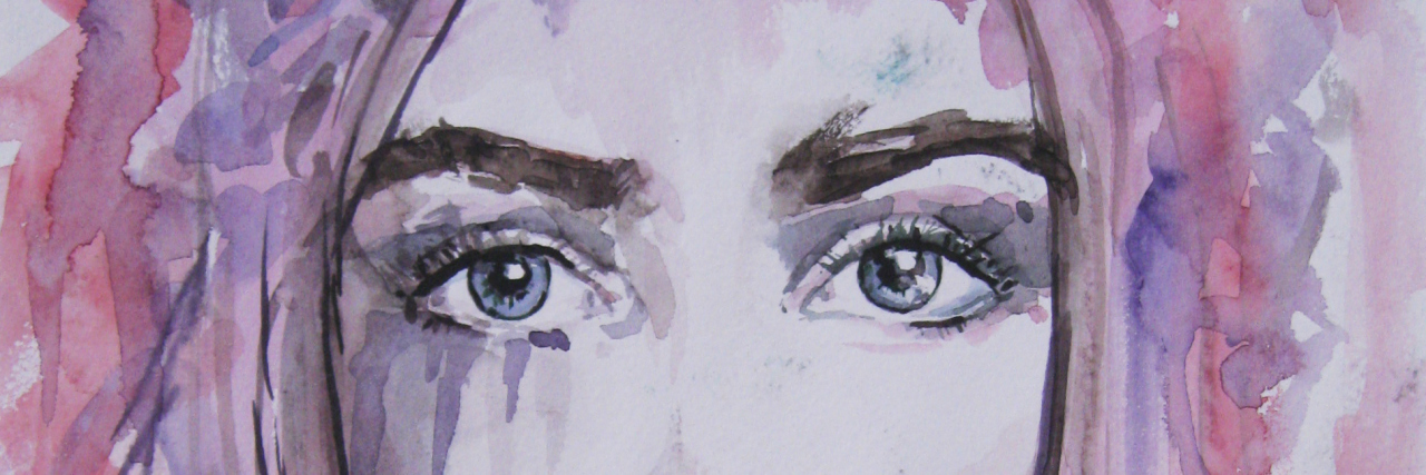 What 'High-Functioning' BPD Actually 'Looks' Like Woman face portrait. Abstract watercolor.