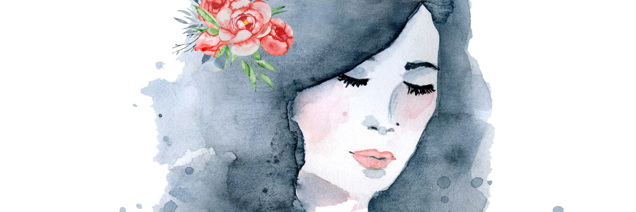 Lesser-Known Symptoms of Fibromyalgia I Experience watercolor painting of a woman surrounded by roses