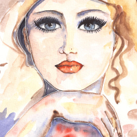 watercolor painting of a woman