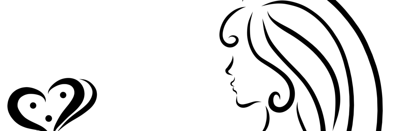 When My Body Isn’t on the Same Page as My Head or Heart A woman stretching out her arms and holding a butterfly, with the wings shaped as a heart.