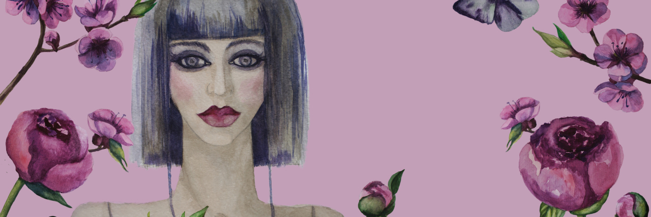 What It's Like to Be a Highly Empathetic Person With Anxiety Beautiful woman and flowers isolated background. Hand painted watercolor illustration