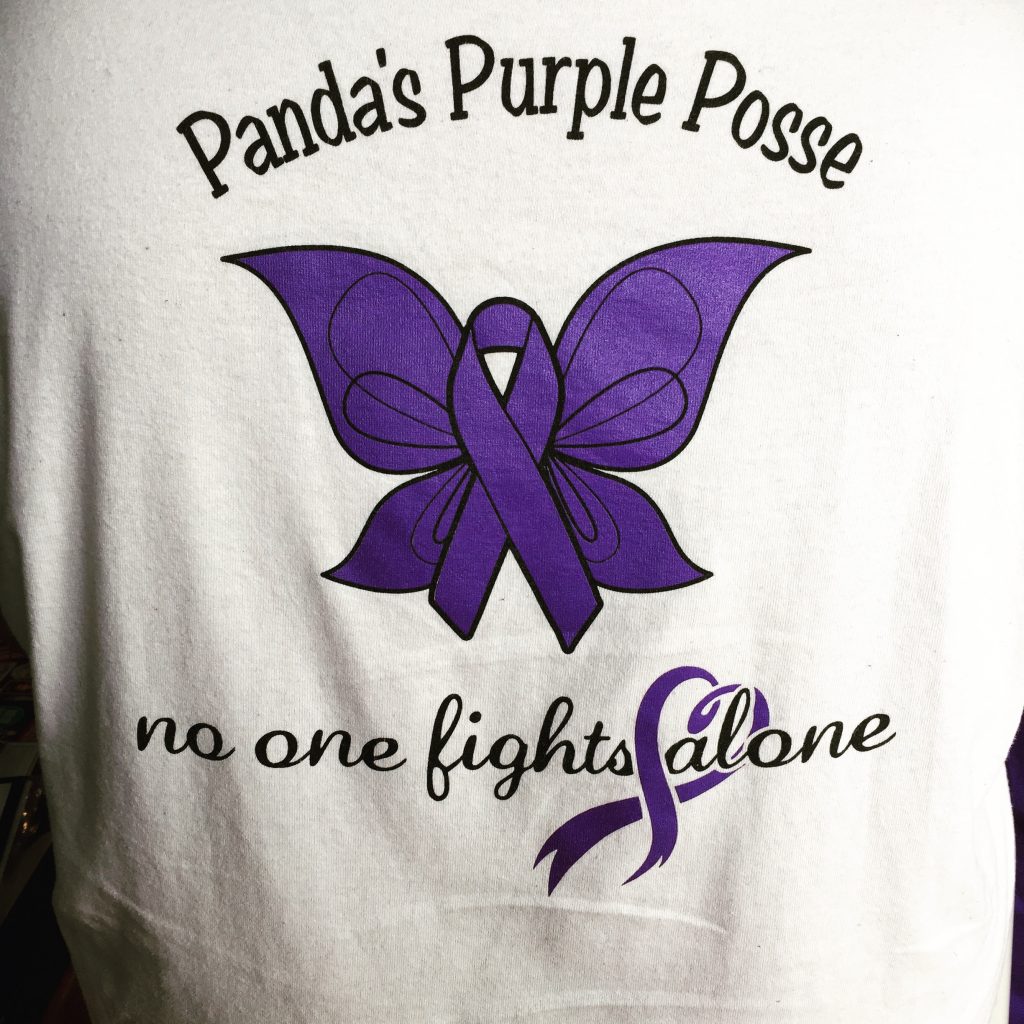panda's purple posse t-shirt