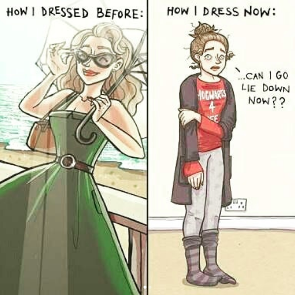 how I dressed before vs. how I dress now