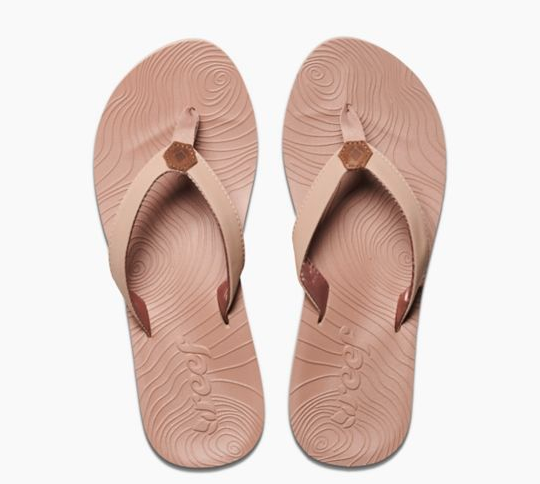 tan colored flip flops