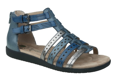 blue strap gladiator style sandal